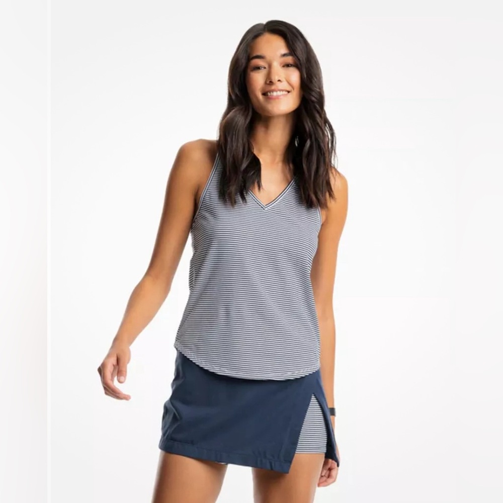 SOUTHERN TIDE Performance Collection Cherise Tank Navy White Stripe Size Medium